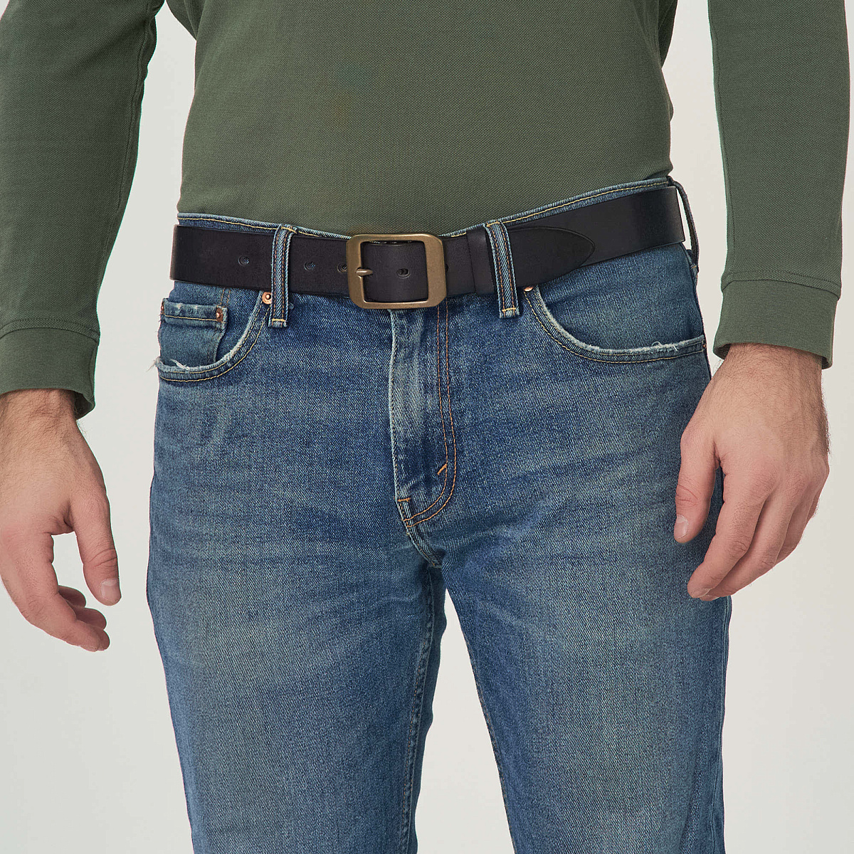 Ремень Dr. Koffer из натуральной кожи черный