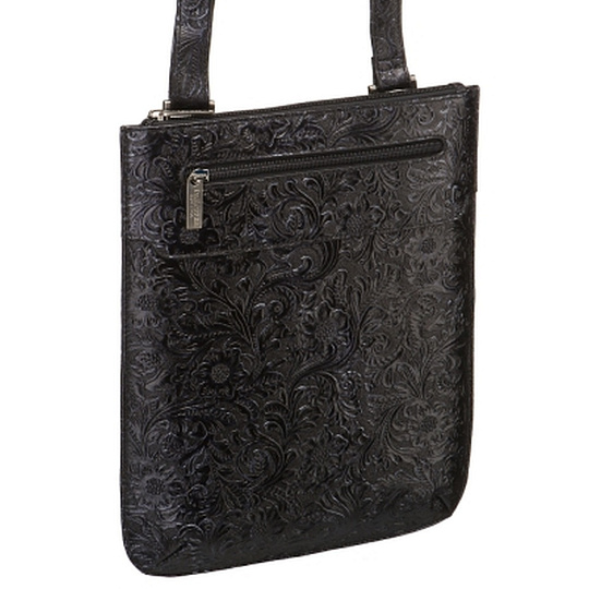 Женская сумка-планшет из черной натуральной кожи, с плечевым ремнем Dr.Koffer B402524-172-04