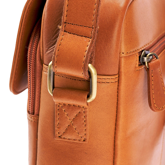 Сумка через плечо Dr.Koffer из натуральной кожи коричневая