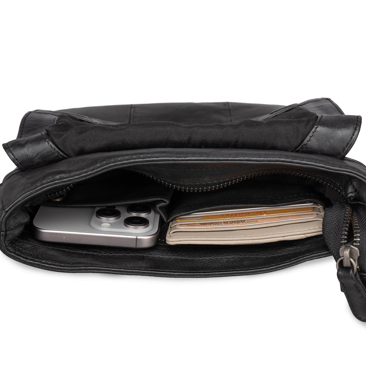 Сумка через плечо Dr.Koffer из натуральной кожи черная