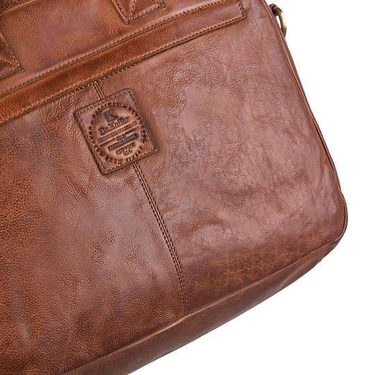 Деловая сумка Dr.Koffer из натуральной кожи коричневая