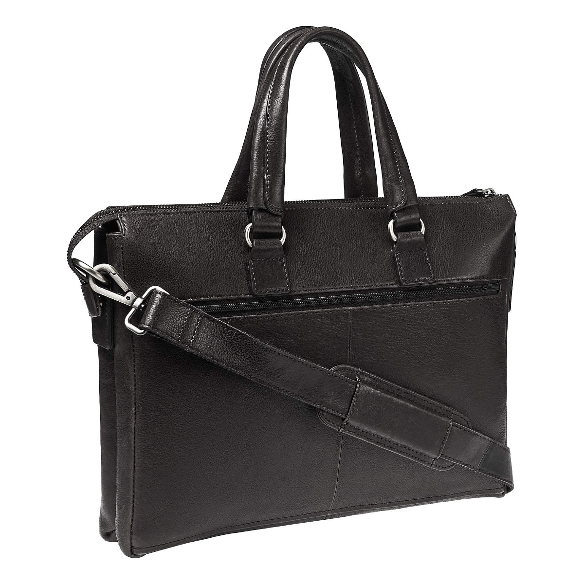 Деловая сумка Dr.Koffer из натуральной кожи черная