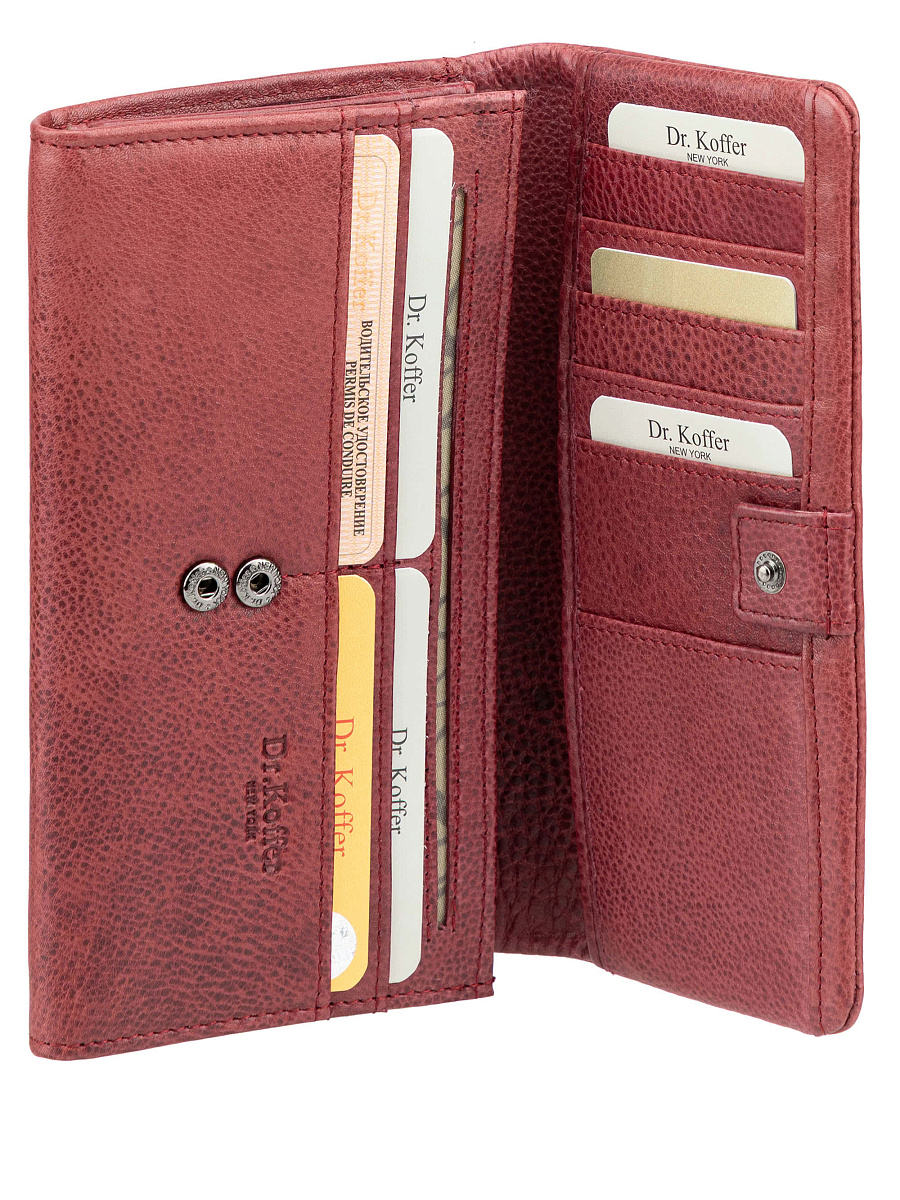 Кошелек Dr.Koffer из натуральной кожи бордовый