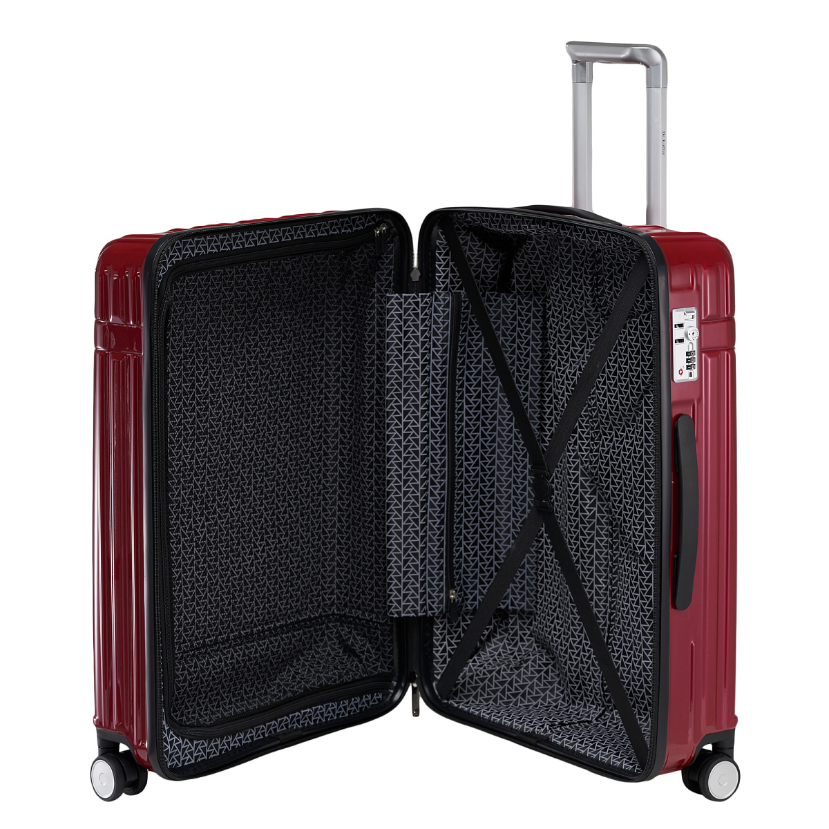 Чемодан на колесах M Dr.Koffer АБС (abs) пластик красный