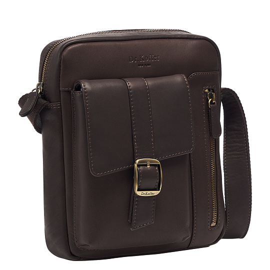 Сумка через плечо Dr.Koffer из натуральной кожи коричневая