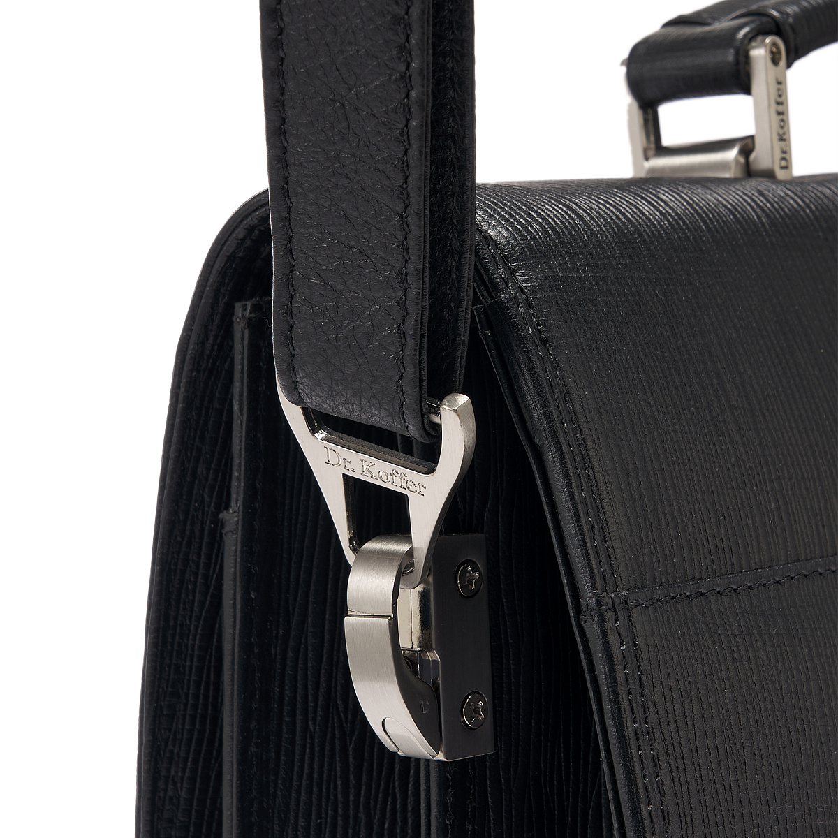 Портфель Dr.Koffer из натуральной кожи черный