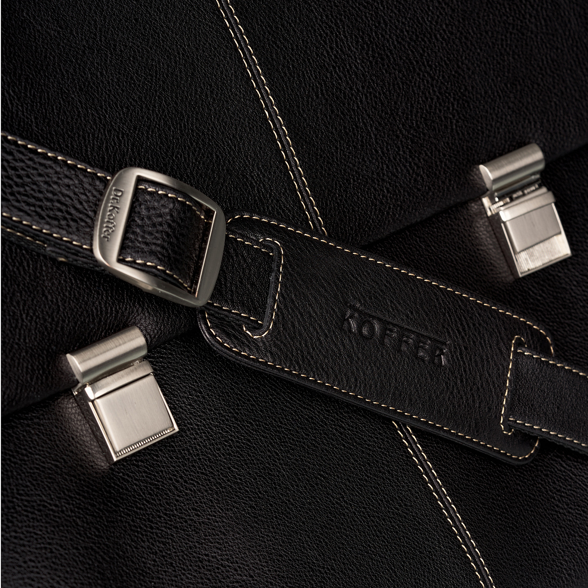 Портфель Dr.Koffer из натуральной кожи черный