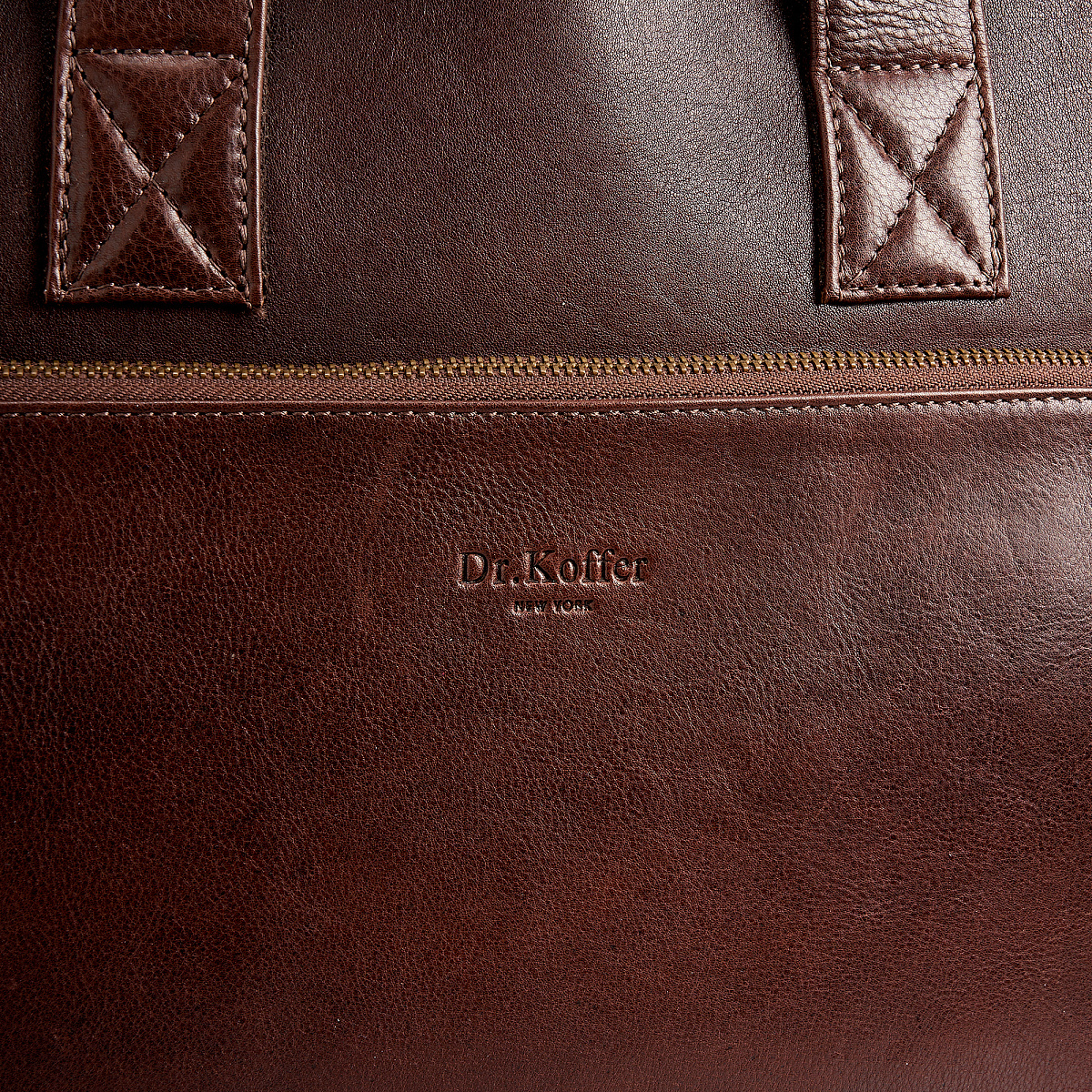 Деловая сумка Dr.Koffer из натуральной кожи темно-коричневая
