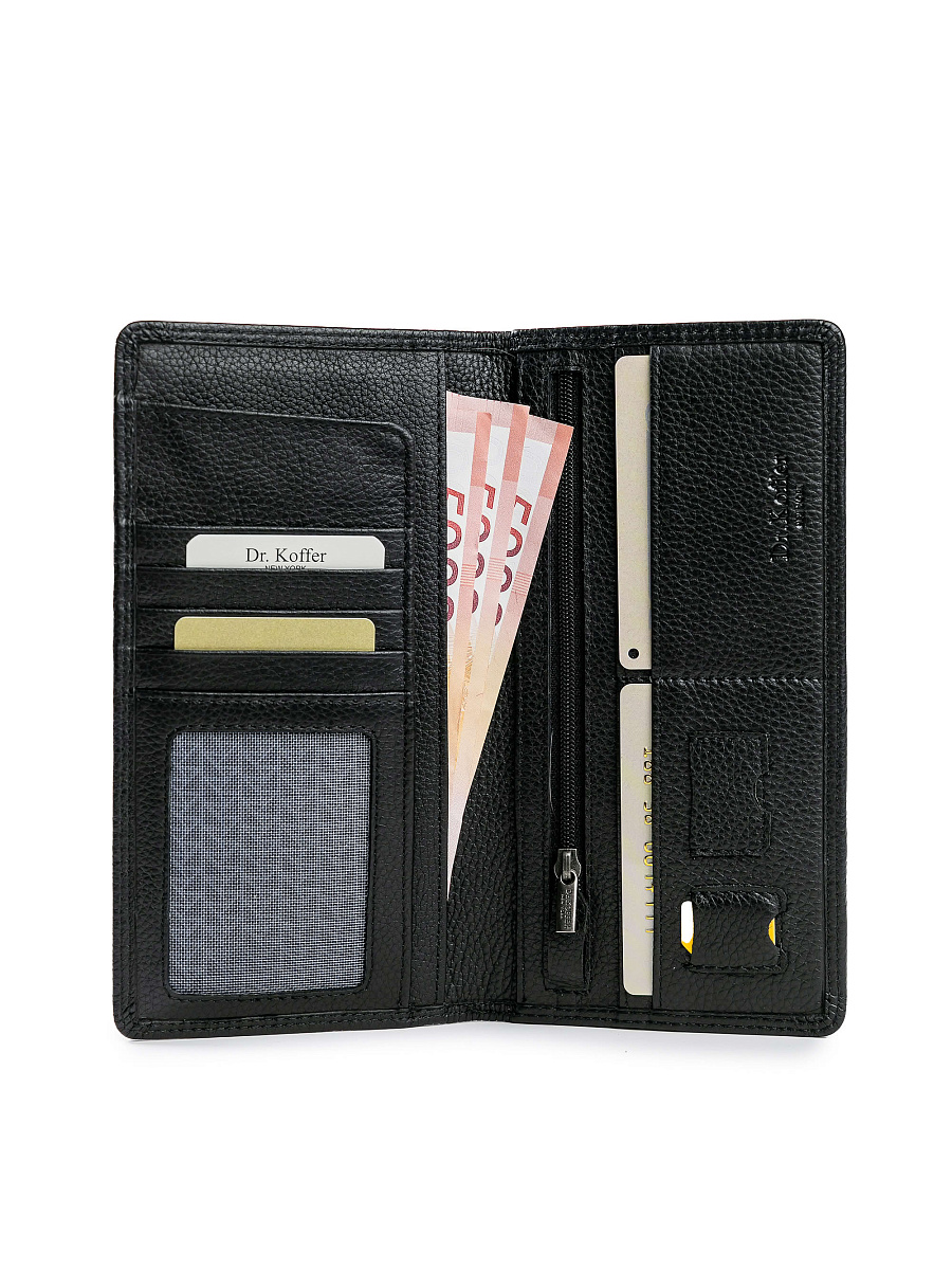 Портмоне Dr.Koffer из натуральной кожи черное