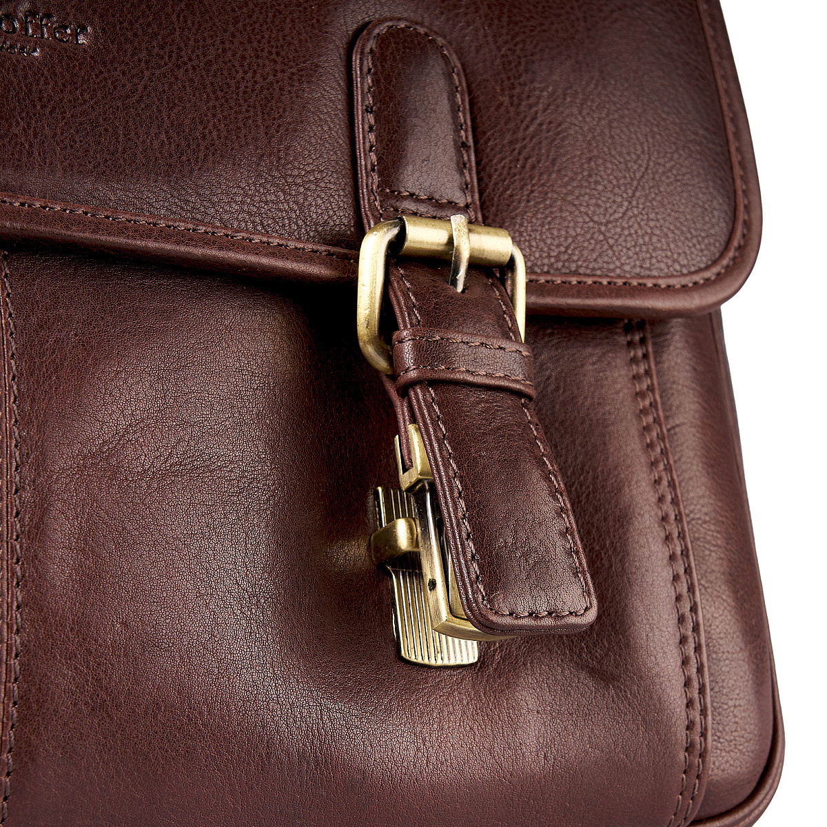 Портфель Dr.Koffer из натуральной кожи темно-коричневый