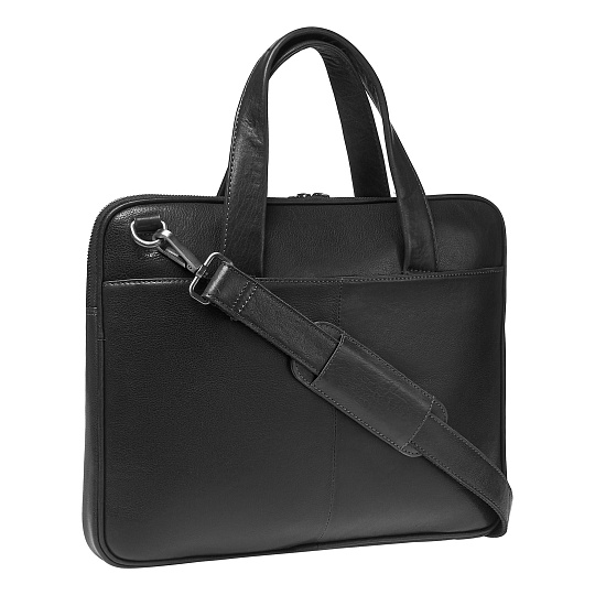 Деловая сумка Dr.Koffer из натуральной кожи черная