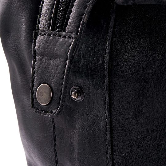 Сумка дорожная Dr.Koffer из натуральной кожи черная