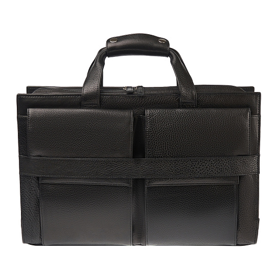 Деловая сумка Dr.Koffer из натуральной кожи черная
