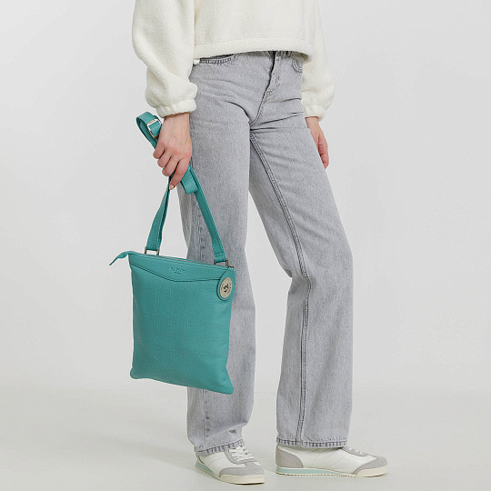 Сумка через плечо Dr.Koffer из натуральной кожи зеленая