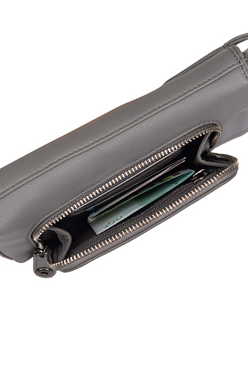 Сумка через плечо Dr.Koffer из натуральной кожи серая