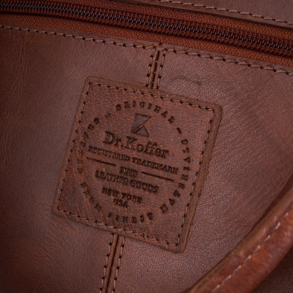 Деловая сумка Dr.Koffer из натуральной кожи коричневая