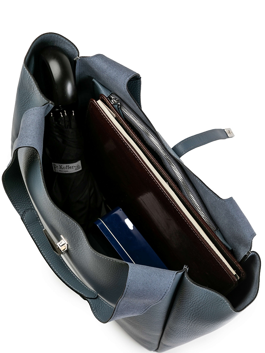 Женская сумка Dr.Koffer из натуральной кожи синяя