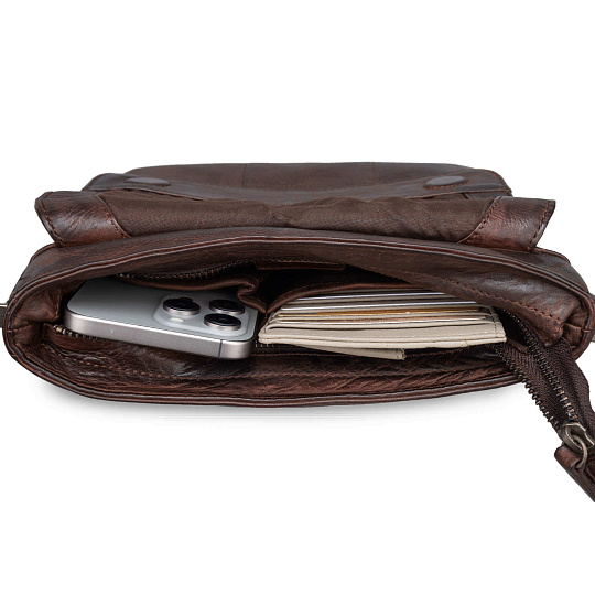 Сумка через плечо Dr.Koffer из натуральной кожи коричневая