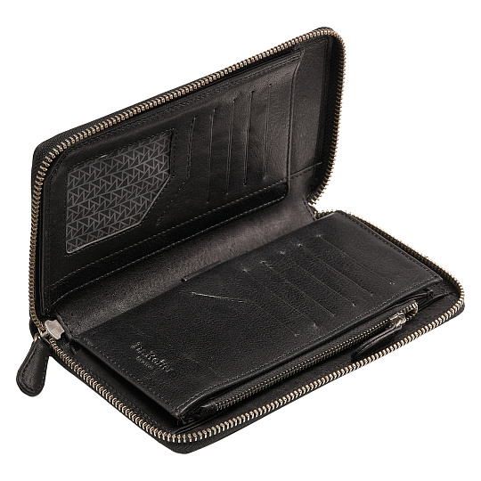 Портмоне Dr.Koffer из натуральной кожи черное