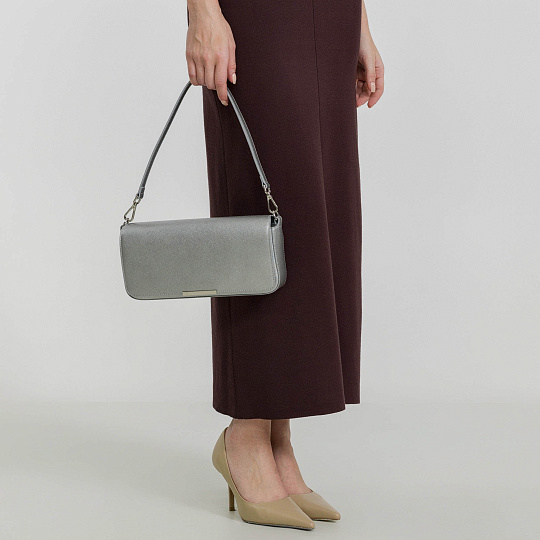 Женская сумка  Dr. Koffer из натуральной кожи серая