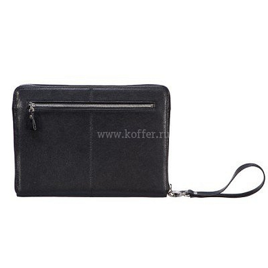 Черная кожаная сумка для деловых бумаг, с офисным лотком и карманами Dr.Koffer B402387-98-04