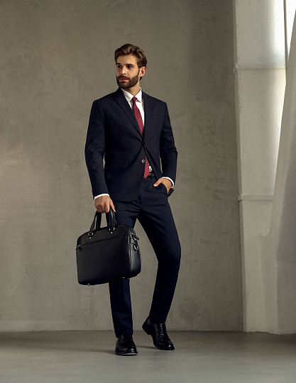 Деловая сумка Dr.Koffer из натуральной кожи черная