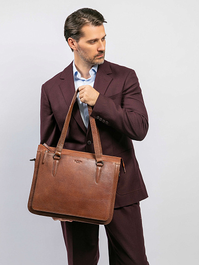 Женская сумка Dr.Koffer из натуральной кожи коричневая