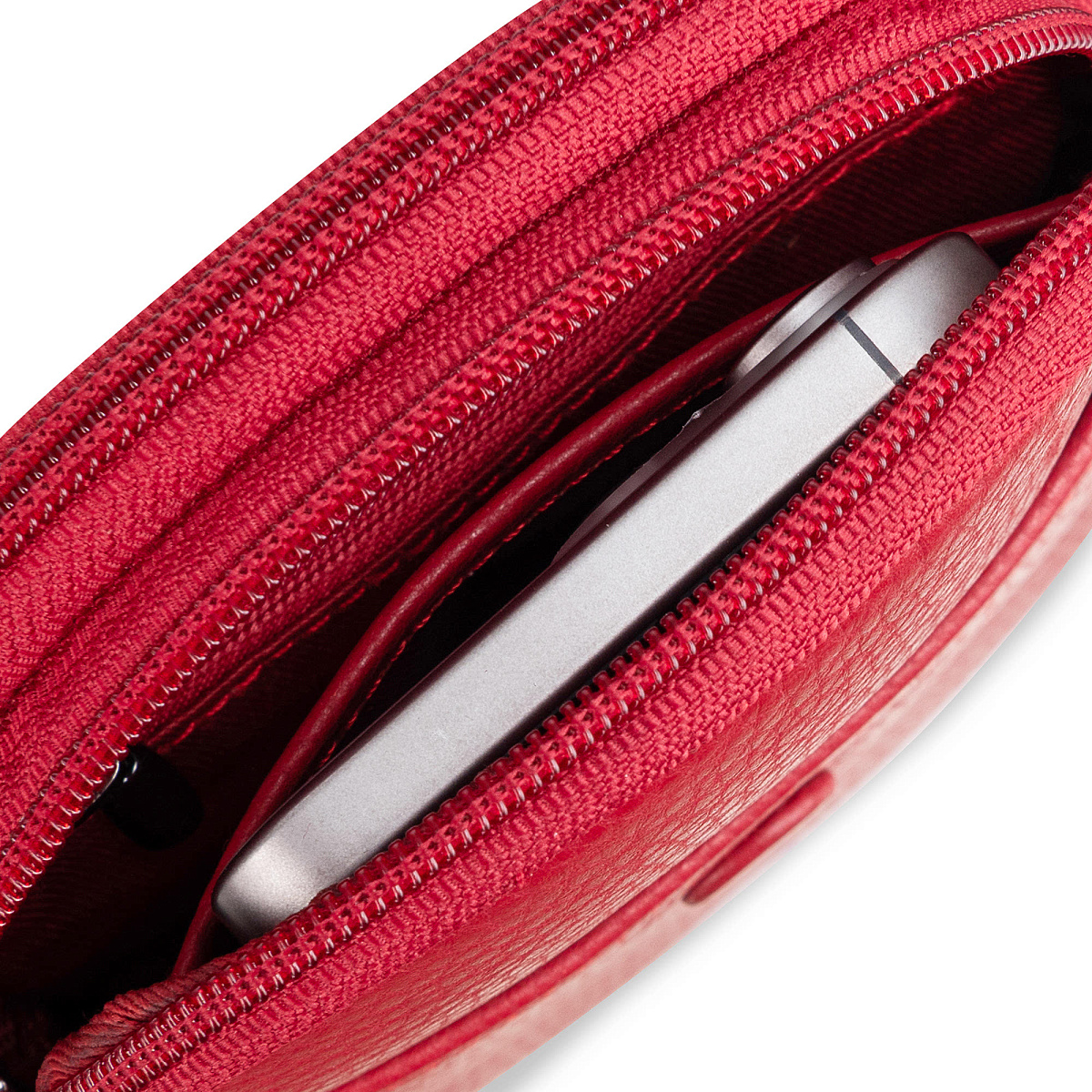 Сумка через плечо Dr.Koffer из натуральной кожи красная