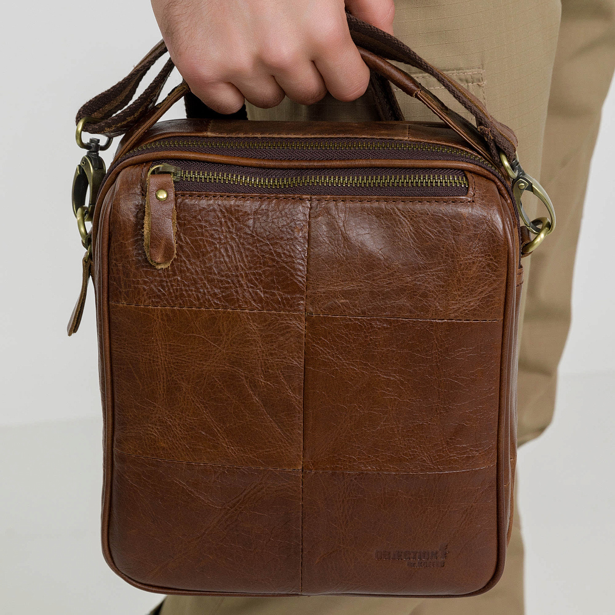 Сумка через плечо Dr.Koffer из натуральной кожи коричневая