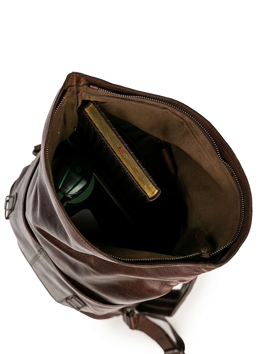 Рюкзак Dr.Koffer из натуральной кожи темно-коричневый