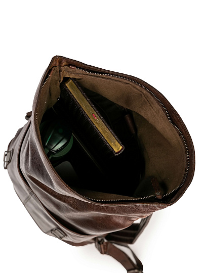 Рюкзак Dr.Koffer из натуральной кожи темно-коричневый