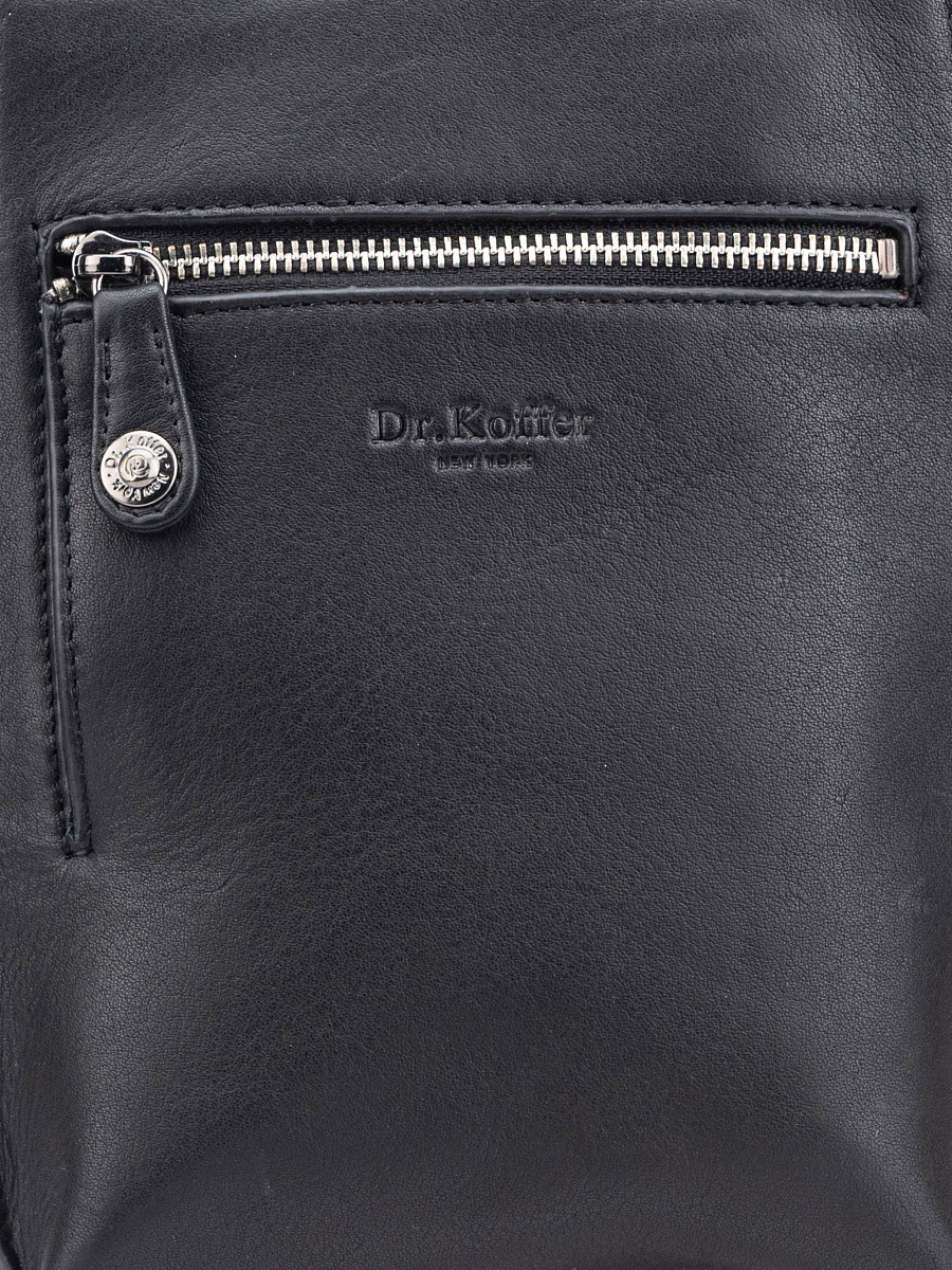 Сумка через плечо Dr.Koffer из натуральной кожи черная
