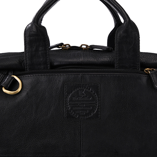 Деловая сумка Dr.Koffer из натуральной кожи черная