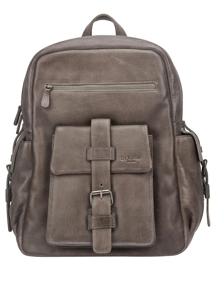 Рюкзак Dr. Koffer из натуральной кожи серый
