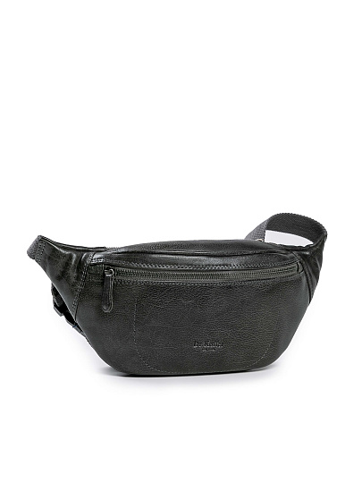 Сумка на пояс Dr. Koffer из натуральной кожи серая