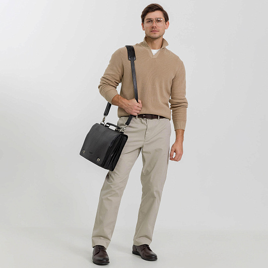 Портфель Dr.Koffer из натуральной кожи черный