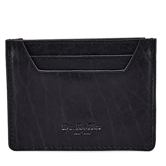 Кредитница Dr.Koffer из натуральной кожи черная