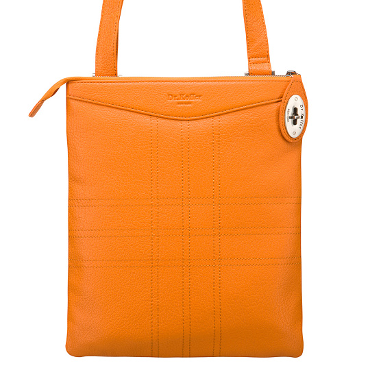 Сумка через плечо Dr.Koffer из натуральной кожи оранжевая