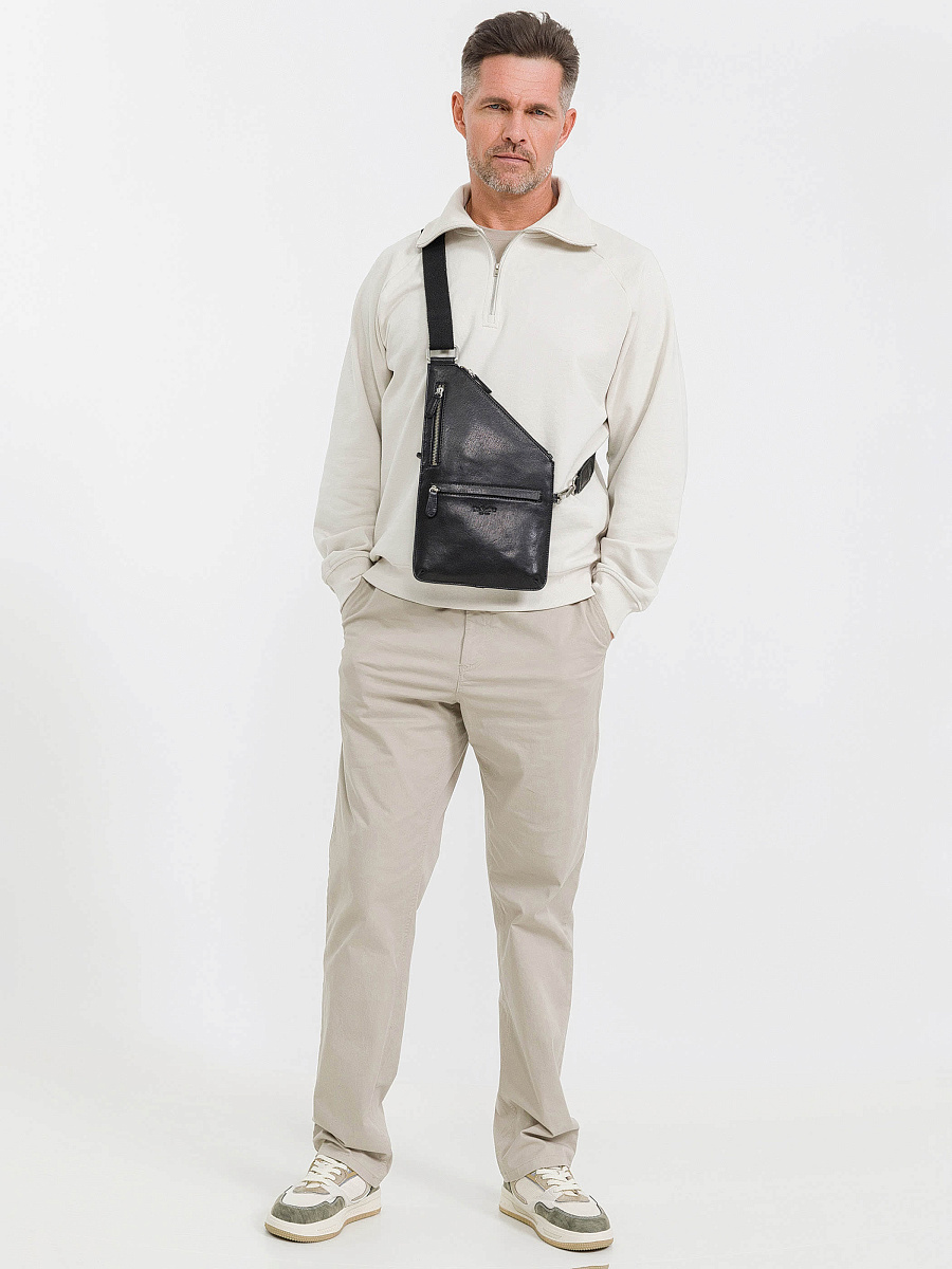 Сумка через плечо Dr.Koffer из натуральной кожи черная