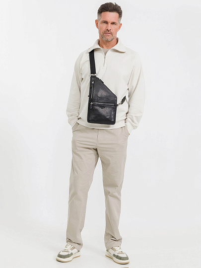 Сумка через плечо Dr.Koffer из натуральной кожи черная