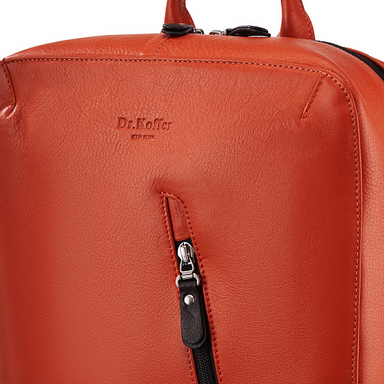 Рюкзак Dr.Koffer из натуральной кожи оранжевый