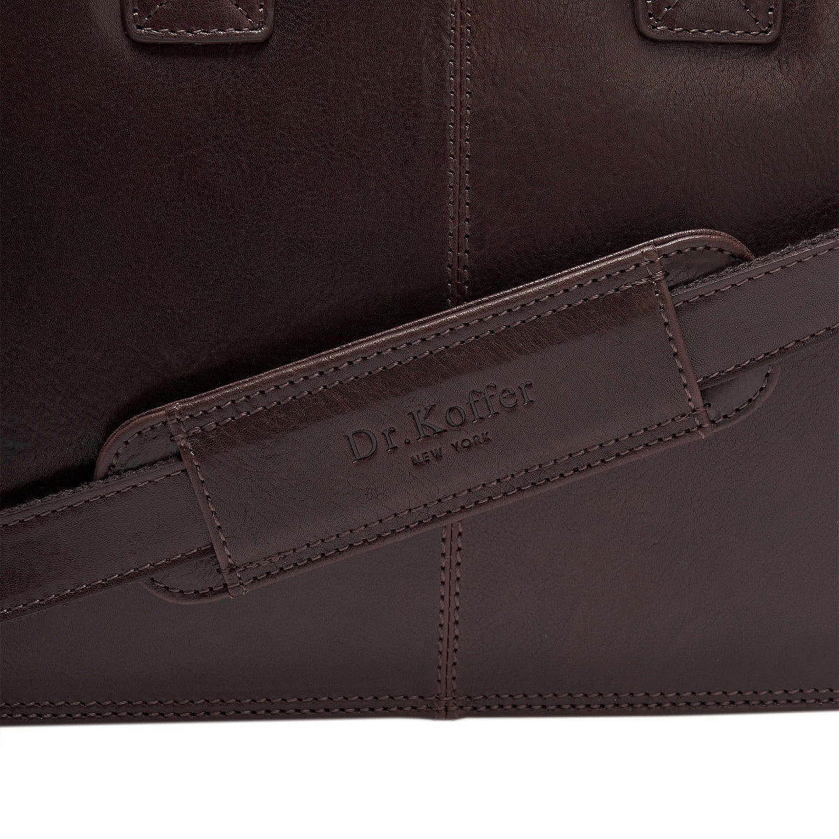 Деловая сумка Dr.Koffer из натуральной кожи темно-коричневая