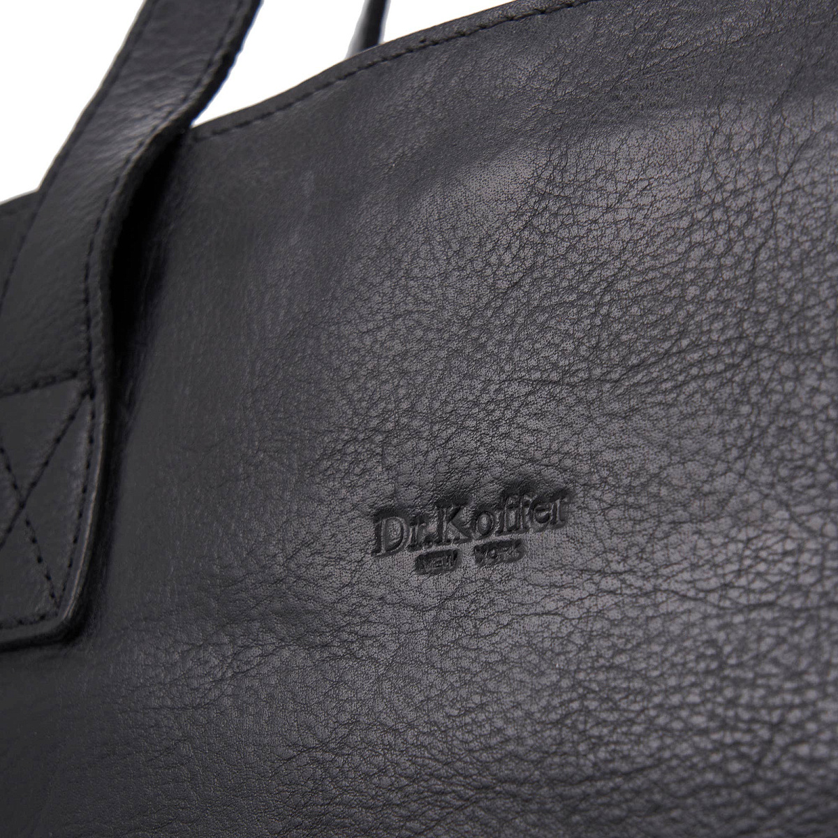 Деловая сумка Dr.Koffer из натуральной кожи черная