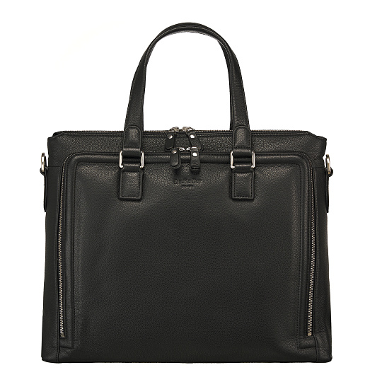 Деловая сумка Dr.Koffer из натуральной кожи черная