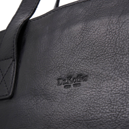 Деловая сумка Dr.Koffer из натуральной кожи черная