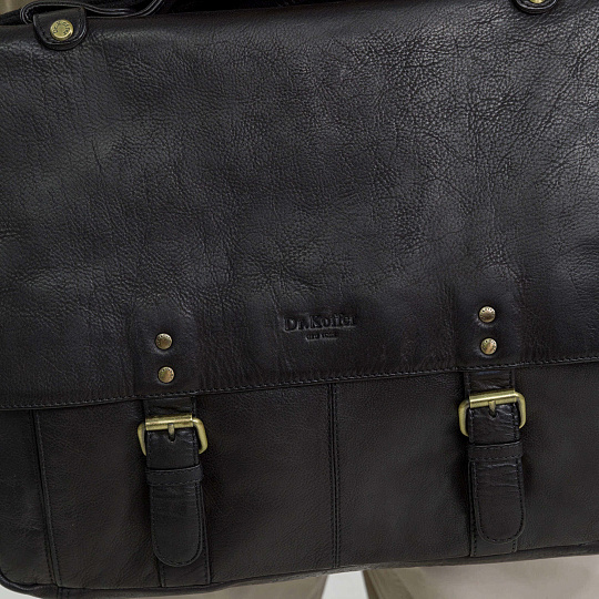 Портфель Dr.Koffer из натуральной кожи черный