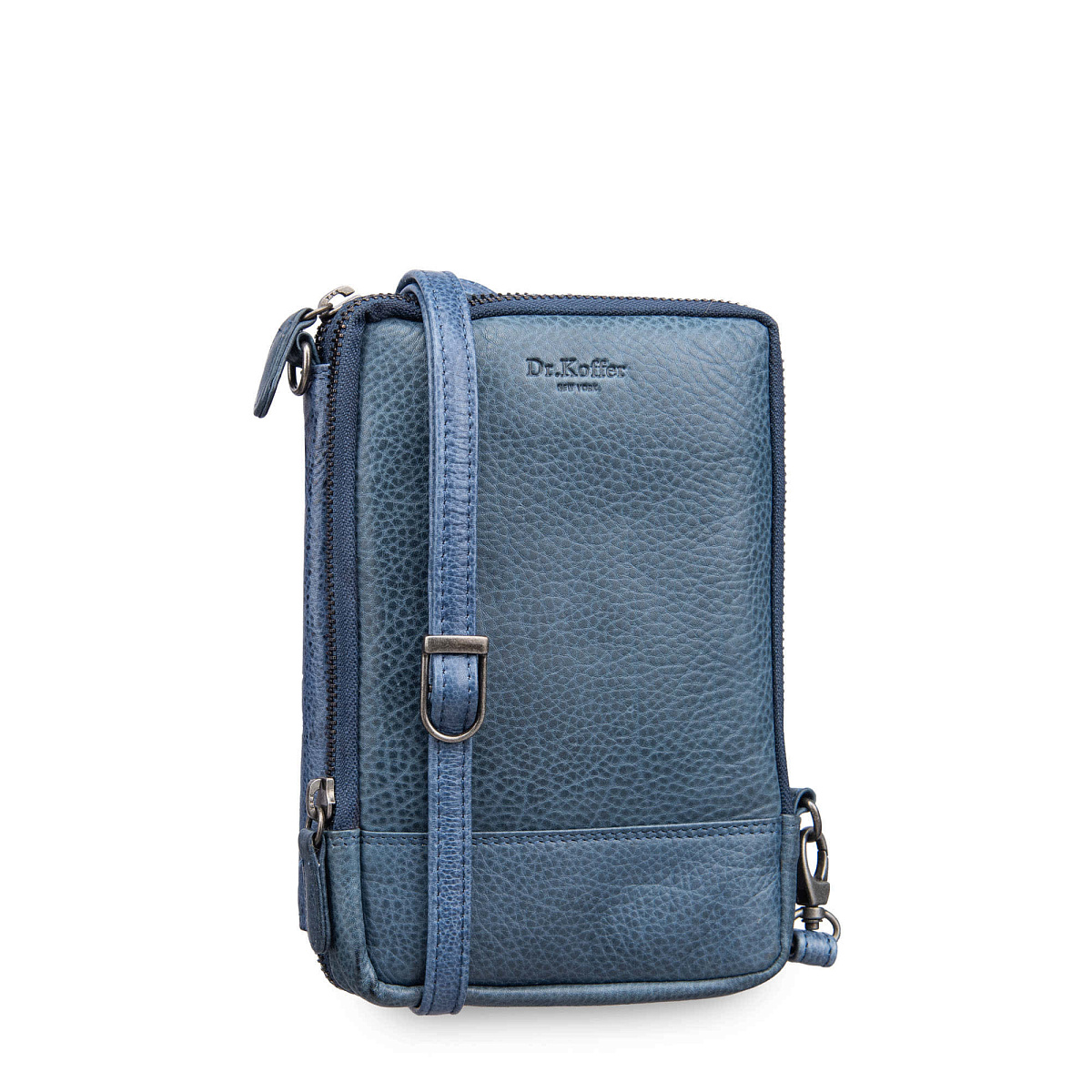 Сумка через плечо Dr.Koffer из натуральной кожи синяя