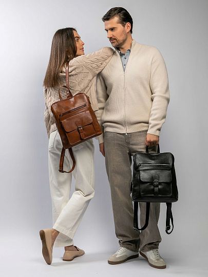 Рюкзак Dr.Koffer из натуральной кожи коричневый