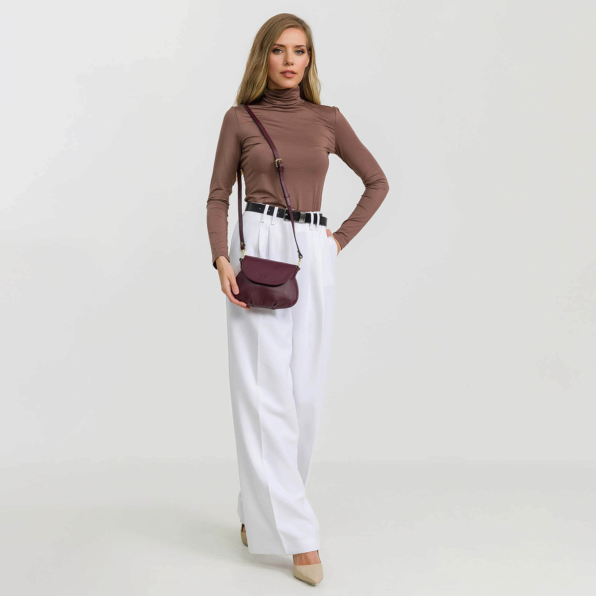 Женская сумка Dr. Koffer из натуральной кожи бордовая