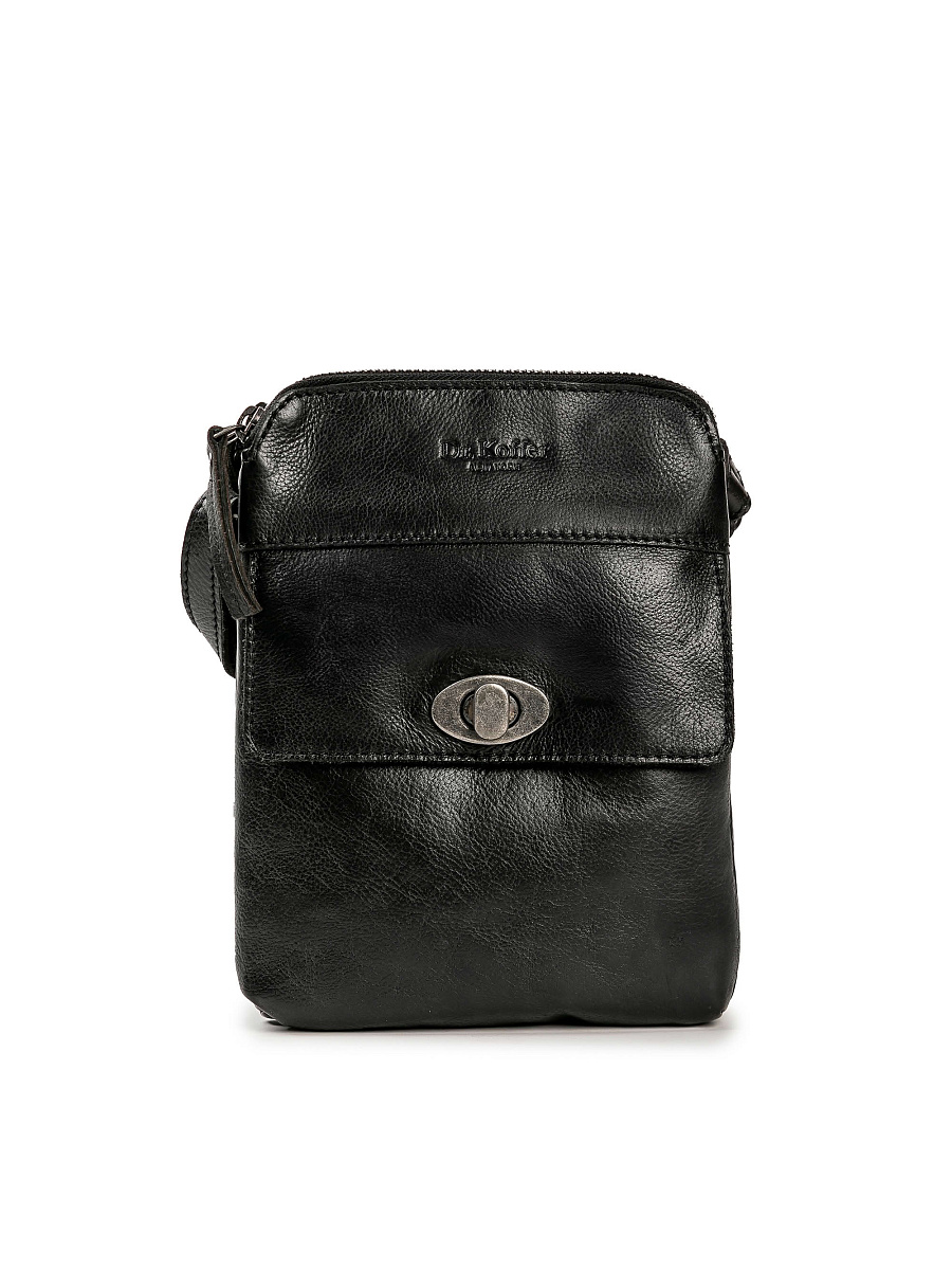 Сумка через плечо Dr.Koffer из натуральной кожи черная